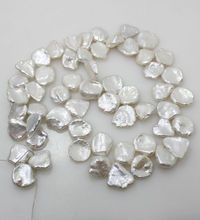 Shitou 00248 12-13mm * 13-15mm natural blanco keshi perla suelta perlas capítulo 15 "de largo 2024 - compra barato
