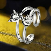 Everoyal Cute Crystal Animal Fox Rings For Women Jewelry Fashion Silver 925 Girls Finger Rings for Girls Engagement Accessories 2024 - buy cheap