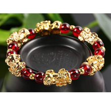 Women Pixiu With Gold Color   Red Bead And Faux Garnet bracelet 2024 - buy cheap