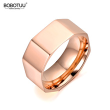 BOBOTUU Simple 316L Stainless Steel Ring Gold/White/Rose Gold Color Fashion Wide Ring Wedding Engagement Rings Jewelry BR18034 2024 - buy cheap