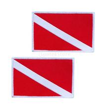 Parche bordado de bandera de buceo, 70x45mm, 2 paquetes 2024 - compra barato