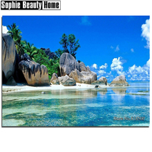 Diy 5D Diamond Painting Cross Stitch Scenery Blue Sky and Sea Diamond Embroidery Pattern Full Drill Mosaic Home Decor Art 187033 2024 - buy cheap