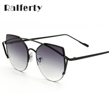 Ralferty-gafas de sol con gradiente de espejo para mujer, anteojos de sol femeninos de estilo clásico, de marca de diseñador, con doble rayo, marco gris y negro, X2259 2024 - compra barato