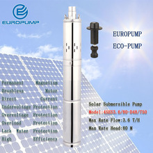 EUROPUMP MODEL(4SES3.6/80-D48/750) Stainless Steel 304 Submersible DC Solar water pump for Deep Well 48V Max 80L/min Irrigation 2024 - buy cheap