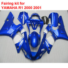 Carenagens de plástico abs para yamaha yzfr1 2000 2001 azul branco preto carroçaria peças carenagens conjunto yzf r1 00 01 ba59 2024 - compre barato