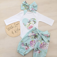 Newborn Baby Girl Clothes Set Kid Girls Floral Long Sleeve Rompers and Long Print Pants 3pcs Outfits Baby Clothing 2024 - buy cheap