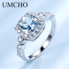 UMCHO Genuine 925 Sterling Silver Birthstone Ring Created Nano Topaz Garnet Amethyst CZ Rings Engagement For Women Fine Jewelry 2024 - buy cheap