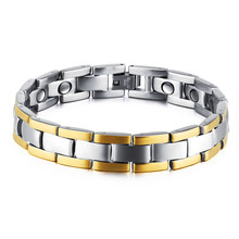 Fashion Stainless Steel Bracelet For Men Bangle Jewelry Men's Health Bracelet Two Tone Gold and Silver Color 2024 - buy cheap