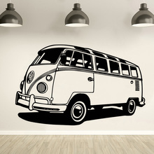 Travel Camper Van  Vinyl Wall Sticker Travel Bus Style Wall Decal Removable Camper Tribute Wall Art Poster Auto Car Murals AZ305 2024 - buy cheap