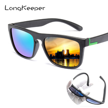 LongKeeper Men Polarized TR90 Sunglasses Vintage Anti-UV Driving Driver Black Goggles Women Rectangle Shades Oculos masculino 2024 - buy cheap