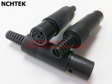 Nchtek mini din conector fêmea 5 pinos, adaptador com cabo de plástico, 25 peças 2024 - compre barato
