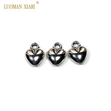 20/50 PCS Wholesale Glaze  Zinc Alloy Charms DIY Heart Shape Pendant Bracelet Necklace Earring For Jewelry Making 9*12 mm 2024 - buy cheap