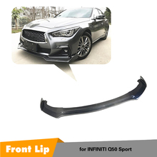 Carbon Fiber Front Lip Spoiler Bumper Chin Apron for Infiniti Q50 Q50S 2018 Sport Sedan 4-Door Car Styling Accessories 2024 - buy cheap