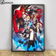 Poster persona 5 anime japonês cartazes e cópias da arte da parede pintura em tela imagem para sala de estar decoração casa 2024 - compre barato