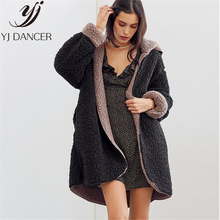 Abrigo de algodón con capucha para mujer, abrigo de talla grande y a la moda, informal, tamaño grande, para mantener el calor, encantador, de felpa, Ljj0058, novedad de invierno 2018 2024 - compra barato