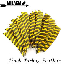 Flecha de plumas de pavo para tiro con arco, 50/100 piezas, 4 pulgadas, plumas naturales, bricolaje, eje de flecha, accesorios de caza 2024 - compra barato