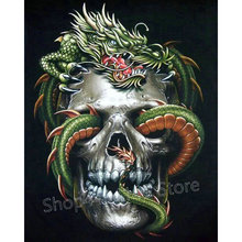 Full square / round drill 5D DIY Diamond Painting Skull Dragon Picture 3D Embroidery Cross-stitch Mosaic Sewing Art 2024 - buy cheap