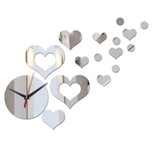 top fashion acrylic mirror wall clock stickers heart pattern home decoration still life multi-piece package furniture sticker 2024 - buy cheap