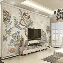 Beibehang murais de papel de parede da sala de estar feitos sob medida de volta para quadra europeia antiga flor de damasco de vento fundo 2024 - compre barato