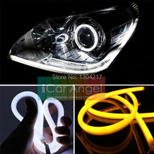 2x 60cm LED Headlight Strip With Turn Signal Flexible Car Angel Eye DRL Head Lamp Switchback Tube Style Daytime Running Light 2024 - buy cheap