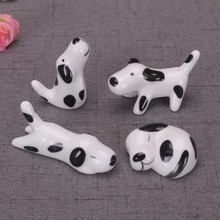 4pc Ceramic Dalmatians Dog Miniature Animal Decoration Home Garden Mini Dollhouse Toy Craft Ornaments Micro Decor DIY Gift 2024 - buy cheap