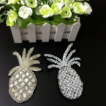 pineapple beaded patches embroidered fabric sew on patch applique jacket coat patches for clothes parches para la ropa 2024 - buy cheap