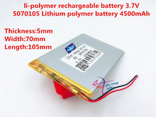 Bateria de lítio li-po, 5070105 3.7v, 4500mah (bateria de íon de lítio de polímero), li-ion para tablet pc 7 polegadas 8 polegadas, bateria de 9 polegadas 2024 - compre barato