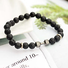 OIQUEI Volcanic Natural Lava Stone Dumbbell Bracelet Men Healing Balance Stretch Yoga Bracelets For Woman man pulsera hombre 2024 - buy cheap