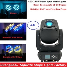 Flightcase Pack 230W LED Moving Head Lights Beam Spot Wash 3IN1 Stage Lighing Effect Rotation Six /Five Row Prism For Dj Discos 2024 - buy cheap