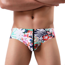 Men's Underwear Flower Leopard Print Ice Silk Breathable Men's Briefs Sexy and Comfortable Cuecas Underpants Men 2024 - buy cheap