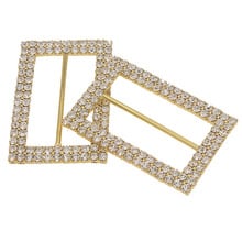 40mm Rhinestone Solid Brass Buckles for Ribbon Slider Metal Crystal Buckle DIY Accessories Decoration 5pieces 2024 - buy cheap