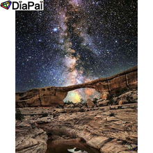 DIAPAI Полный алмаз "Звездный пейзаж" DIY 5D алмазная картина крестиком домашний Декор Картина из горного хрусталя ручной работы A25644 2024 - купить недорого