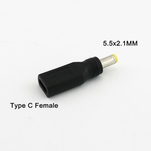 1x USB 3,1 Тип C гнездовой разъем для 5,5x2,1 мм штекер DC адаптер питания Разъем черный 2024 - купить недорого