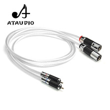 Ataudio-cabo hi-fi macho banhado a prata, conexão 2rca macho para 2 xlr macho, cabo de áudio de 1m, 2m, 3m 2024 - compre barato