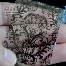Nail Art Transfer Foil Film Stickers Black Lace Wallflower for Nails Art Manicure Decor Tips Polish Decal Nail Tool 227 2024 - buy cheap