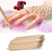 100PCS Beauty Nail Art Orange Wood Stick Cuticle Pusher Remover Pedicure Manicure Nail Finger Care Tool Dropshipping #Y 2024 - buy cheap