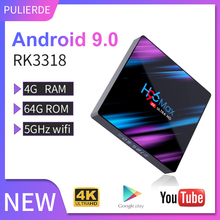 PULIERDE-Dispositivo de TV inteligente 4K, decodificador con Android 9,0, 4GB, 64GB, Rockchip RK3318, Wifi 2,4 Ghz 5GHz, Bluetooth 4,0, reproductor multimedia 2024 - compra barato