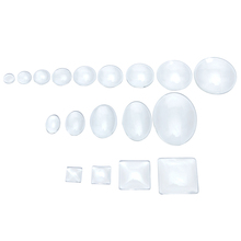 50 pcs 8-30mm Redondo/Oval/Quadrado Apartamento de Volta Claro Cabochon De Vidro Transparente Cabochon de Vidro Para DIY Fingdings Jóias Promoção B 2024 - compre barato