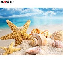 DIY Diamond Painting Cross Stitch sea Shell starfish scenery Home Decor Full Rhinestone Mosaic 5D Diamond Embroidery XY1 2024 - buy cheap