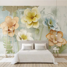 wellyu Custom wallpaper 3D murals new embossed color carving flowers vintage oil painting background wall papers home decor 3d 2024 - buy cheap