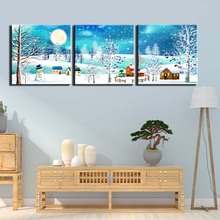 Современная Картина на холсте, 3 шт., HD печать, художественные плакаты, художественное оформление стен, снег, Декорации для гостиной, украшения дома 2024 - купить недорого