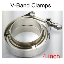 best selling  with flanges 4'' inch Quick VBand clamp kit Auto exhaust pipe V-band clamp kit new arrival 2024 - buy cheap