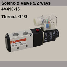 G1/2" 4V410-15 2 Position 5 Way Air Solenoid Valves Pneumatic Control Valve , DC12v DC24v AC110v 220v 2024 - buy cheap