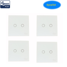 COOLCAM 4pcs/lot Z-wave Plus Wall Light Switch 2CH Gang Home Automation Z Wave Wireless Smart Remote Control Light Switch 2024 - buy cheap