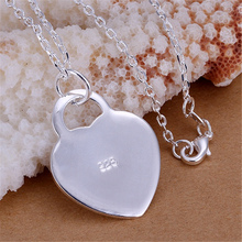 Promotions Free shipping Beautiful fashion Elegant silver color jewelry charm smooth heart pendant pretty Necklace P138 Kinsle 2024 - buy cheap