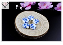 15mm Blue Floweret Printing Beads Porcelain/ Ceramics Spacer Loose Beads Fit European Jewelry Braclet Necklace Charms DIY Making 2024 - buy cheap