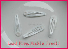 50PCS 5.0cm 2.0" white plain metal snap clips hairpin barrette with pads at nickle free and lead free DIY hair accessories stuff 2024 - buy cheap