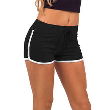 Leisure Women Cotton Shorts Contrast Binding Side Split Elastic Waist Loose Casual Shorts Yo-Ga Short Feminino 2024 - buy cheap
