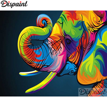 Dispaint Full cuadrado/redondo taladro 5D DIY diamante pintura "elefante colorido" bordado punto de cruz 3D decoración para el hogar A10578 2024 - compra barato