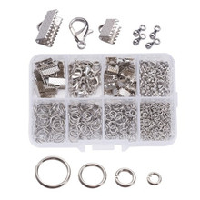 1set Jewelry Findings Kit Starter Metal Iron Ear Hooks Wires open jump rings end clasps fastener Lobster Clasps For Craft Making 2024 - buy cheap